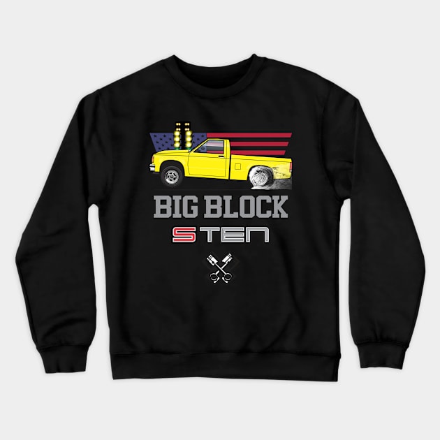 Big Block Yellow Crewneck Sweatshirt by JRCustoms44